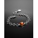 Sterling Silver Bracelet With Amber And Crystals The Raphael, image , picture 2