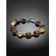 Multicolor Amber Link Bracelet In Sterling Silver The Brunia, image , picture 2