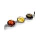 Multicolor Amber Link Bracelet In Sterling Silver The Brunia, image , picture 3