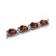 Ornate Silver Link Bracelet With Cognac Amber The Ithaca, image , picture 3