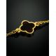 Gold-Plated Chain Bracelet With Clover Shaped Amber The Monaco, image , picture 2