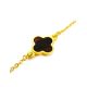 Gold-Plated Chain Bracelet With Clover Shaped Amber The Monaco, image , picture 3