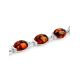 Bright Cognac Amber Link Bracelet In Silver, image , picture 3