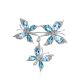 Butterfly Design Silver Topaz Brooch, image 