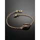 Chic Gilded Silver Amber Chain Bracelet, Length: 15, image , picture 2