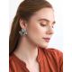 Floral Design Silver Pearl Earrings, image , picture 3