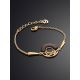 Stylish Gilded Silver Amber Chain Bracelet, Length: 16, image , picture 2