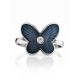 Silver Diamond Ring With Enamel Butterfly The Heritage, Ring Size: 8 / 18, image , picture 3