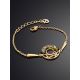 Chic Gold Plated Silver Amber Chain Bracelet, Length: 16, image , picture 2