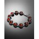 Silver Link Bracelet With Cognac Amber The Brunia, image , picture 2