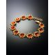 Gold-Plated Link Bracelet With Cognac Amber The Helios, image , picture 2