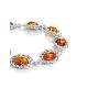 Elegant Silver Link Bracelet With Cognac Amber The Florence, image , picture 3
