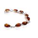Cognac Amber Bracelet In Sterling Silver The Symphony, image , picture 3