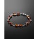 Cognac Amber Bracelet In Sterling Silver The Symphony, image , picture 2