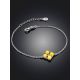 Refined Silver Amber Chain Bracelet, Length: 16, image , picture 2