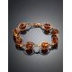 Cognac Amber Link Bracelet In Gold-Plated Silver The Algeria, image , picture 2