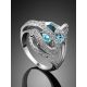 Curvaceous Silver Topaz Ring, Ring Size: 7 / 17.5, image , picture 2
