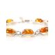 Silver Link Bracelet With Cognac Amber The Saturn, image , picture 4