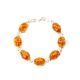 Cognac Amber Link Bracelet In Sterling Silver The Vivaldi, image , picture 4