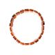 Cognac Amber Flat Beaded Stretch Bracelet With Glass Beads, image , picture 3