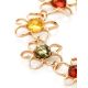 Gold-Plated Floral Bracelet With Multicolor Amber The Daisy, image , picture 3