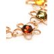 Gold-Plated Floral Bracelet With Multicolor Amber The Daisy, image , picture 5