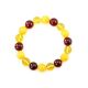 Amber Ball Beaded Stretch Bracelet, image , picture 4
