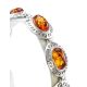 Cognac Amber Link Bracelet In Sterling Silver The Ellas, image , picture 2