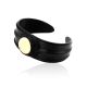 Dark Leather Cuff Bracelet With White Amber The Nefertiti, image , picture 3