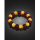 Multicolor Amber Ball Beaded Elastic Bracelet, image , picture 2