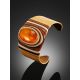 Safari Style Leather Amber Cuff Bracelet The Nefertiti, image , picture 2
