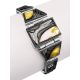 Vintage Motif Silver Amber Link Bracelet The Lava, Length: 16, image , picture 3