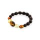 Ethnic Style Black Amber Beaded Bracelet The Cuba, Length: 17, image , picture 3