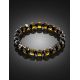 Faceted Green Amber Beaded Bracelet, Length: 17, image , picture 2
