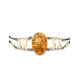 Designer Silver Bracelet With Cognac Amber And Caoutchouc The Meridian, image , picture 4