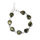 Silver Link Bracelet With Green Amber Stones The Fiori, image , picture 4