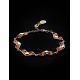 Gold Plated Link Bracelet With Cognac Amber The Colombina, image , picture 2