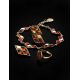 Gold Plated Link Bracelet With Cognac Amber The Colombina, image , picture 4