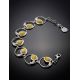 Impressive Honey Amber Link Bracelet In Sterling Silver The Eagles, image , picture 2
