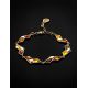 Multicolor Amber Bracelet In Gold Plated Silver The Colombina, image , picture 2
