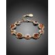 Gold-Plated Link Bracelet With Cognac Amber The Luxor, image , picture 2