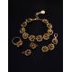 Floral Gold Plated Silver Link Bracelet With Amber The Aster, image , picture 5
