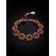 Link Amber Bracelet In Gold Plated Silver The Aster, image , picture 2