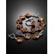 Cognac Amber Link Bracelet In Silver, image , picture 5