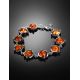 Cognac Amber Link Bracelet In Silver, image , picture 2