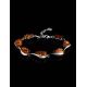Bright Silver Link Bracelet With Cognac Amber The Gioconda, image , picture 2