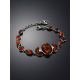 Cognac Amber Link Bracelet In Silver The Verbena, image , picture 2