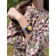 Blue Leather Amber Cuff Bracelet The Nefertiti, image , picture 4