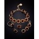 Gold Plated Link Bracelet With Cherry Amber Stones The Aster, image , picture 4