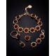 Gold Plated Link Bracelet With Cherry Amber Stones The Aster, image , picture 4